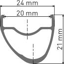 FELGE DT RR 421 ASYM 28 ZOLL DISC 24L