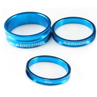 Aerozine Vorbau Spacer Ultralight 3-fach Set 2x5mm 1x10mm blau