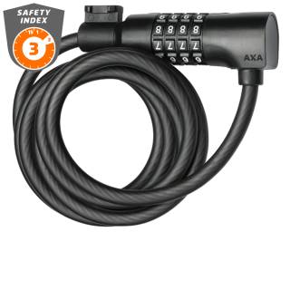 Axa Spiralkabelschloss Resolute C8/180 Code  Stärke: 8 mm,  Länge: 180 cm schwarz