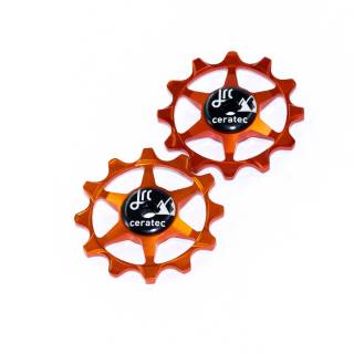 JRC Narrow Wide 12t Ceramic Jockey Wheels Orange