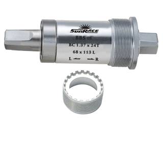 SunRace BBS18 Innenlager 4-Kant BSA 113 mm Alu silber