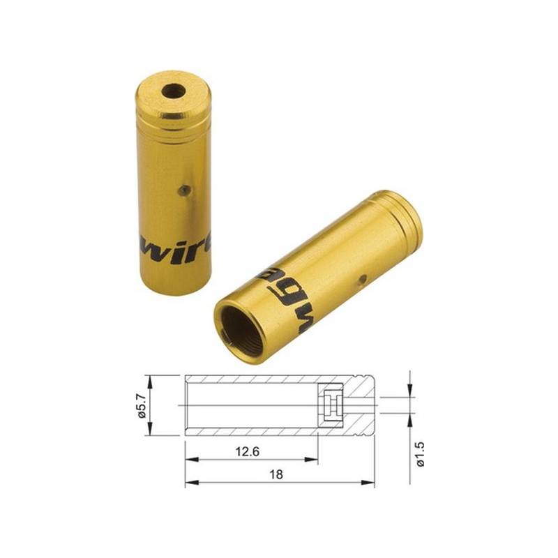 Jagwire 1 Stück Endhülsen Endkappen Protection Gold 4mm für Schaltzug