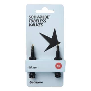 Schwalbe Tubeless-Ventil 40mm schwarz Alu, SV, 2er Set